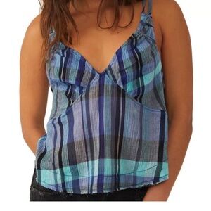 NWT Free People plaid tank M